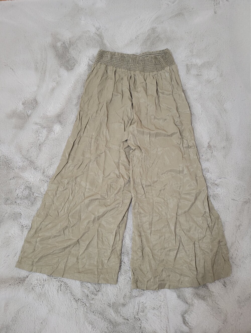 Nwot Smocked Waist Wide Leg Beach Pamts - Picture 3 of 10